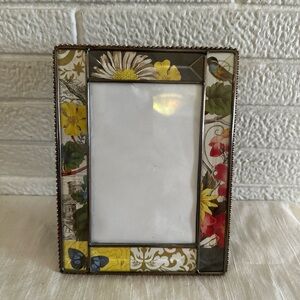 FRINGE STUDIO 4x6 Glass Floral Butterfly Picture Frame SLIDE BACK UNIQUE